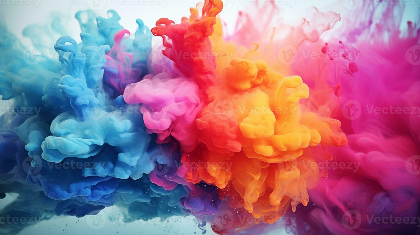 AI generated colorful ink is being sprayed into the air photo