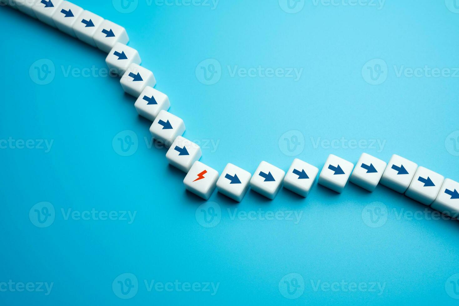 The problem is getting worse, pulling everything down the chain. Error and malfunction. Investigating problems. Deviation from norm. An important threat, a source of serious risks. photo