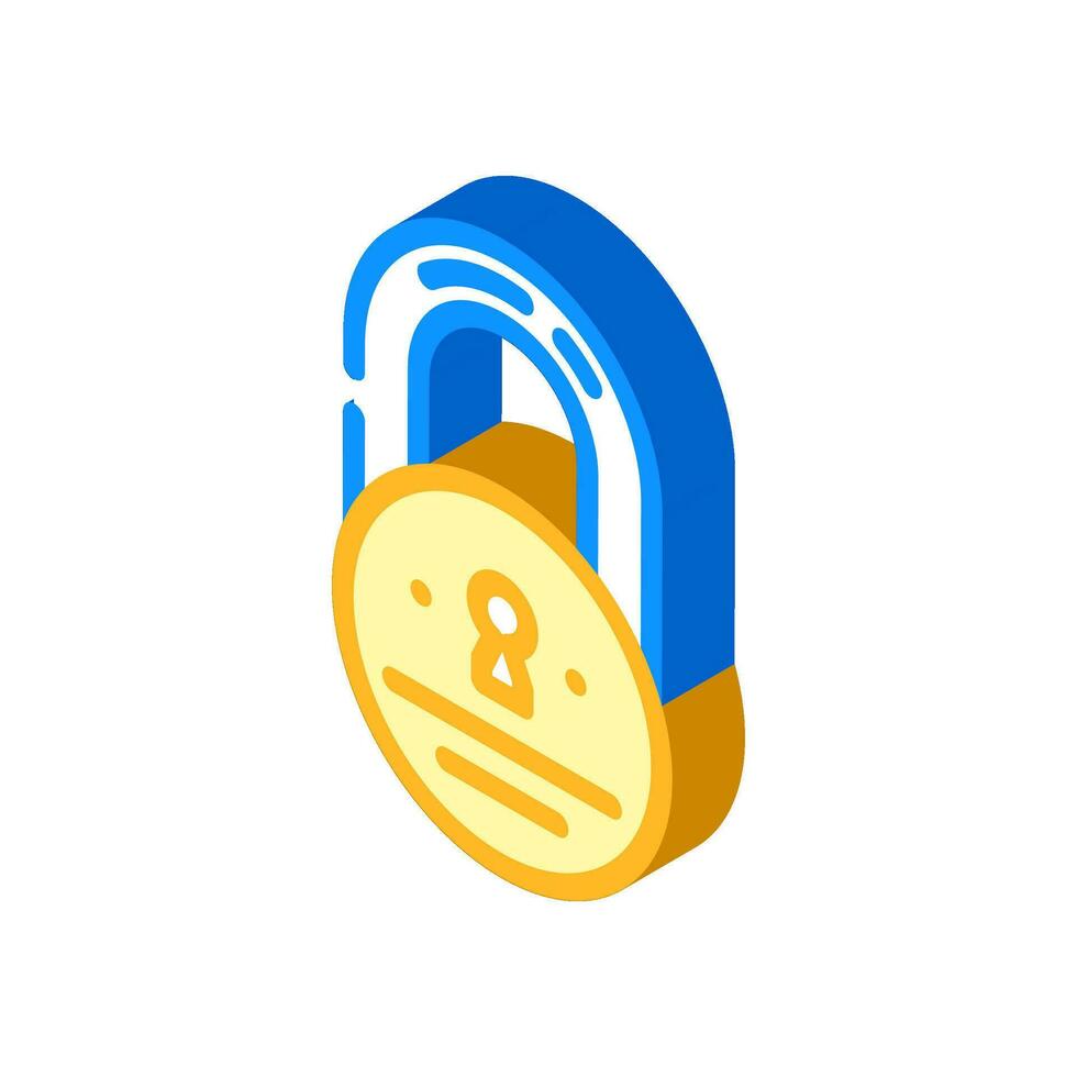 lock close isometric icon vector illustration