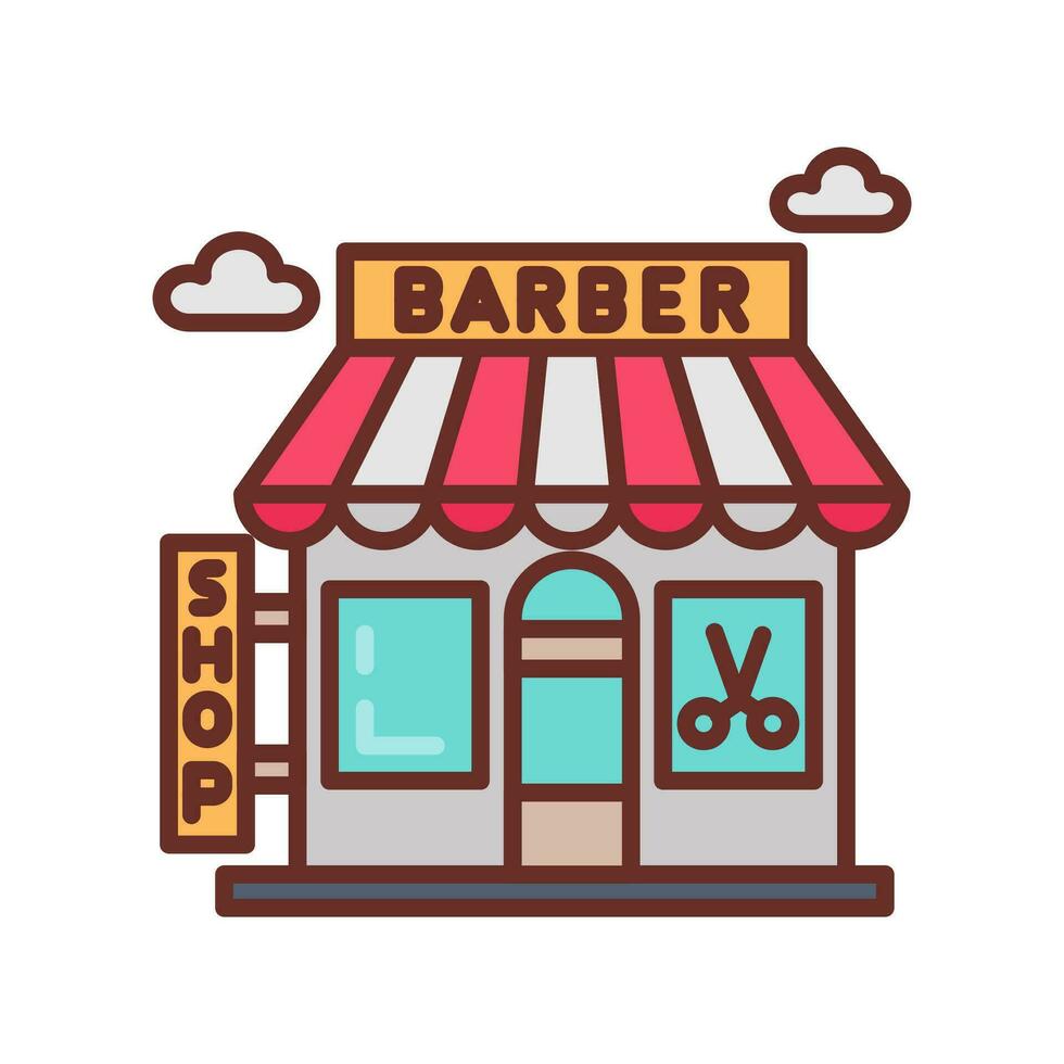 Barbero tienda icono en vector. ilustración vector