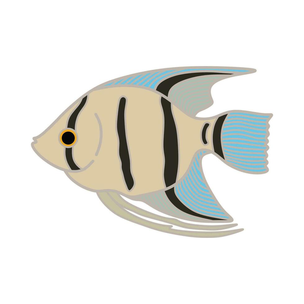 Cartoon Vector illustration angelfish icon Isolated on White Background