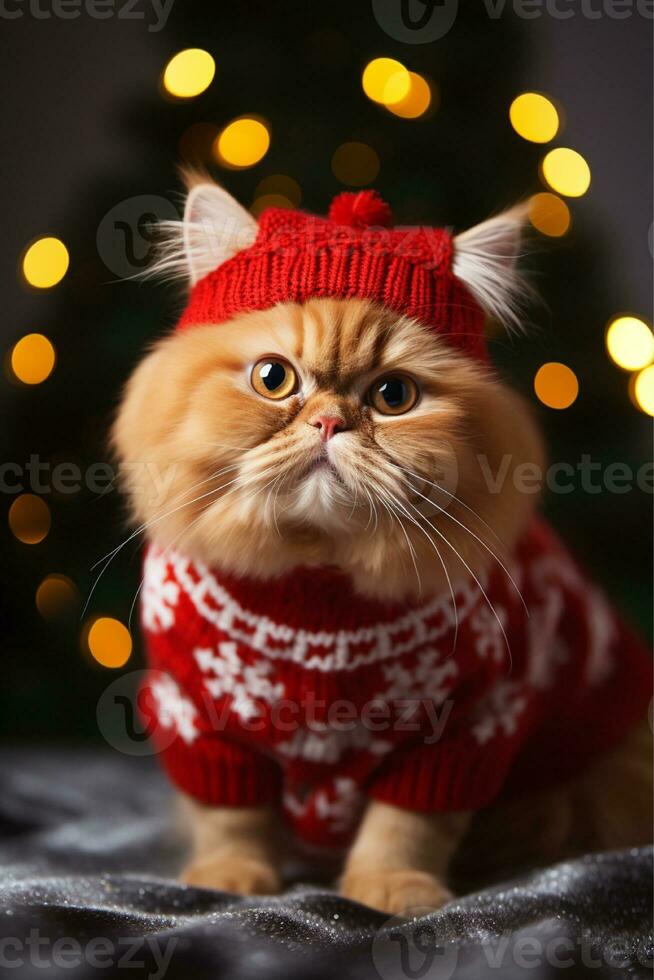 AI generated Persian Cat Sweater photo