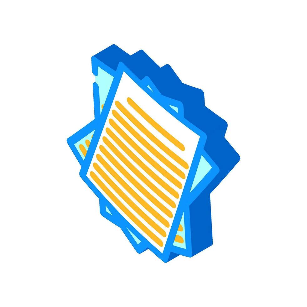 pages stacked list isometric icon vector illustration