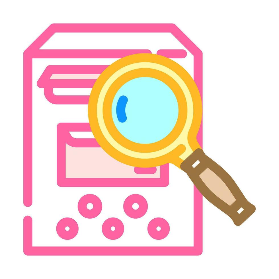 mailbox search magnifying glass color icon vector illustration