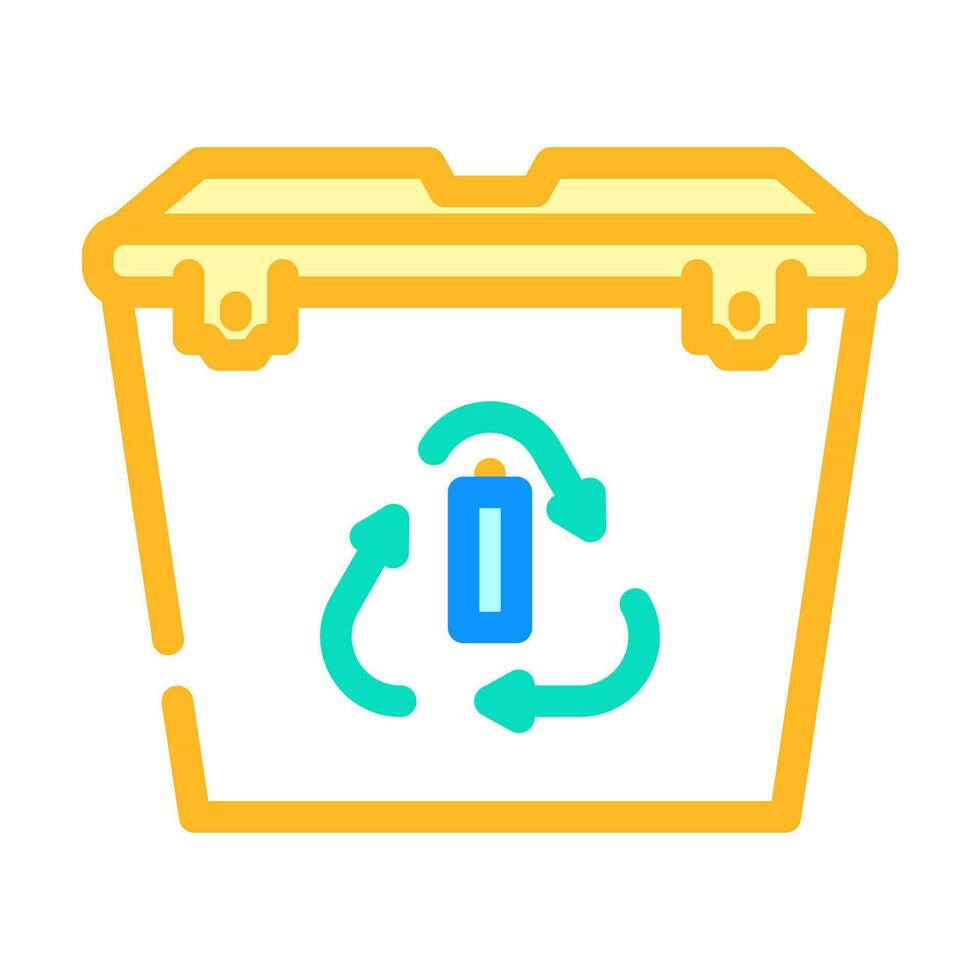 recycling battery color icon vector illustration