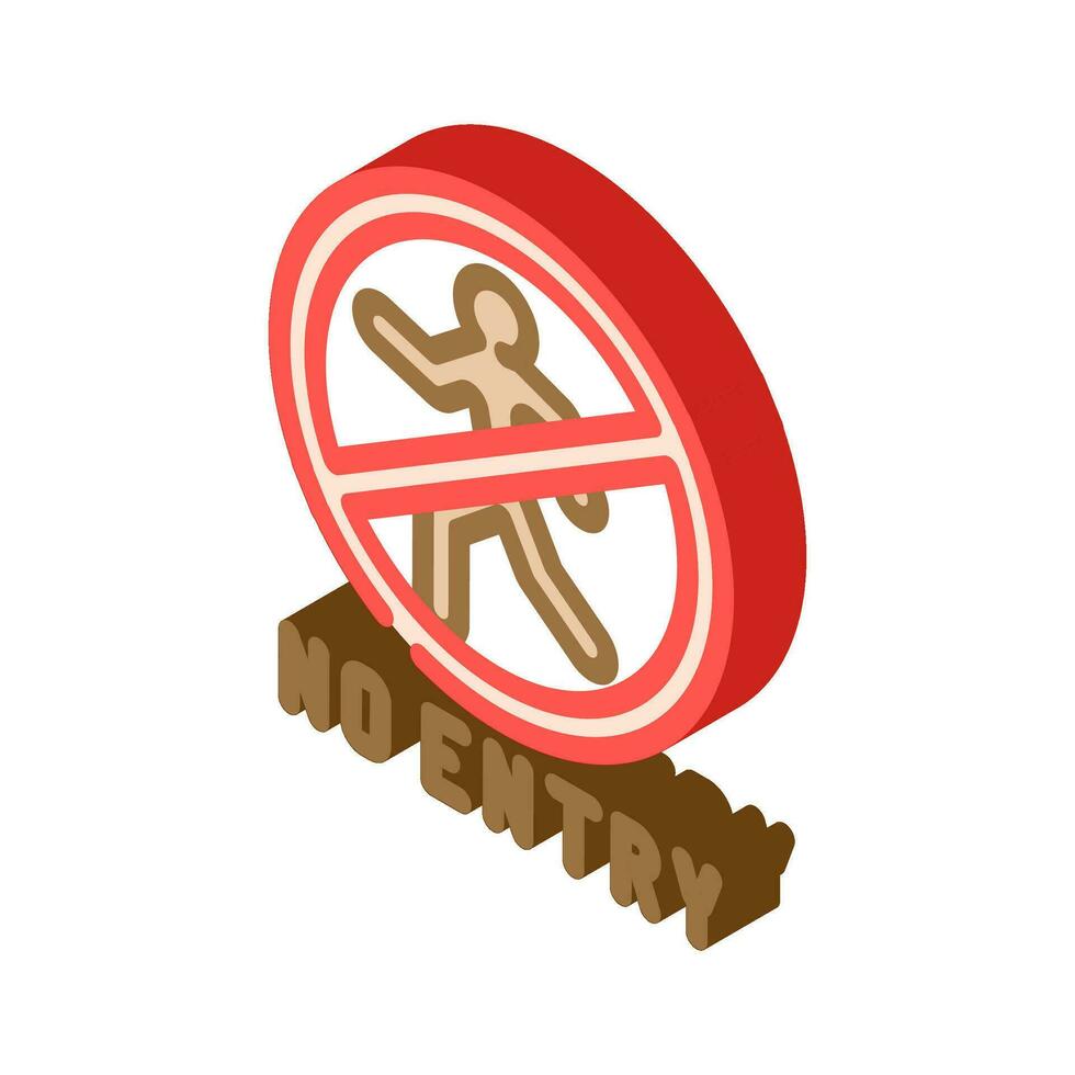 no entry isometric icon vector illustration