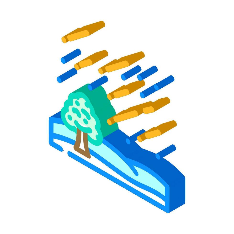 meteor shower space exploration isometric icon vector illustration