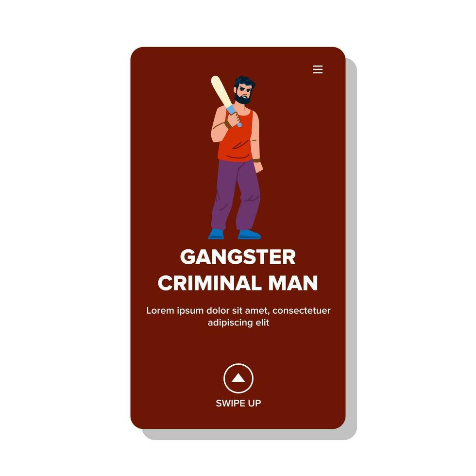 crime gangster criminal man vector
