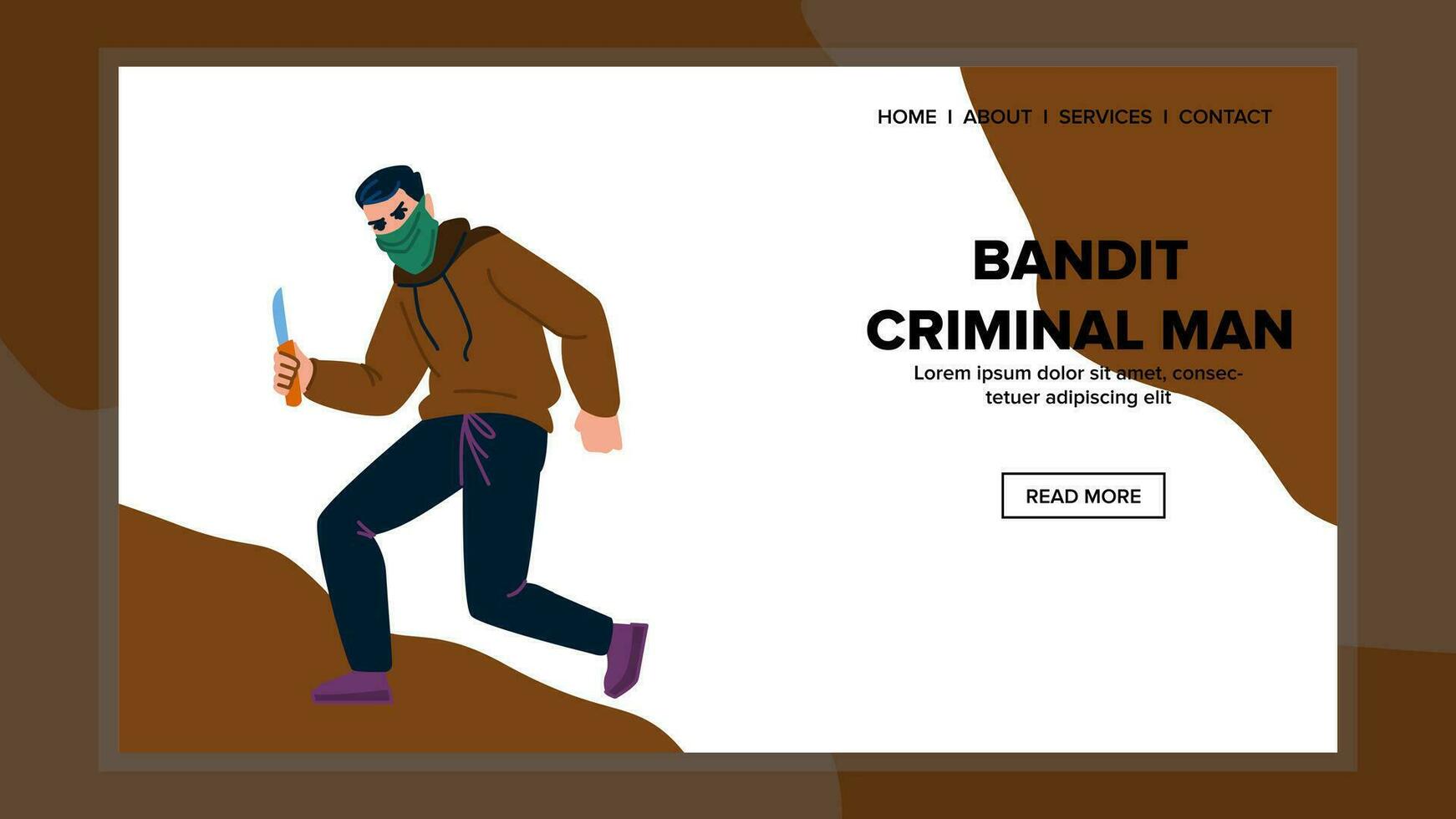 dangerous bandit criminal man vector