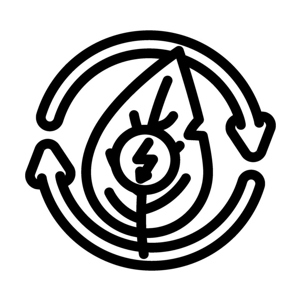 conversion biomass energy line icon vector illustration