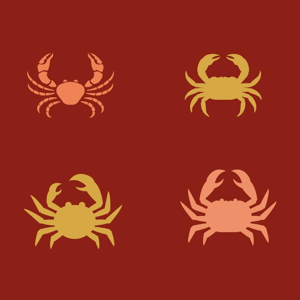 Crab vector icon illustration