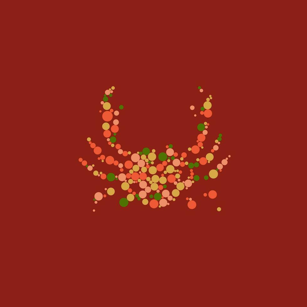 Crab vector icon illustration