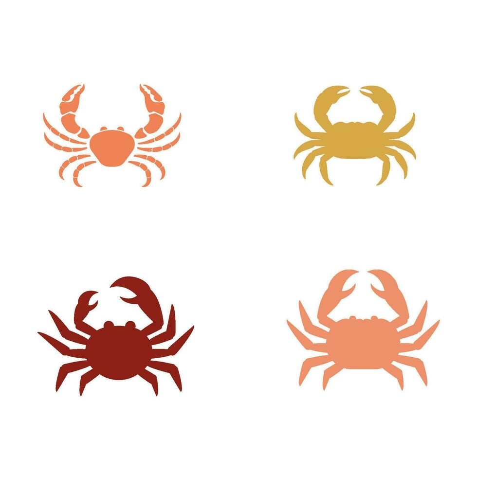 Crab vector icon illustration