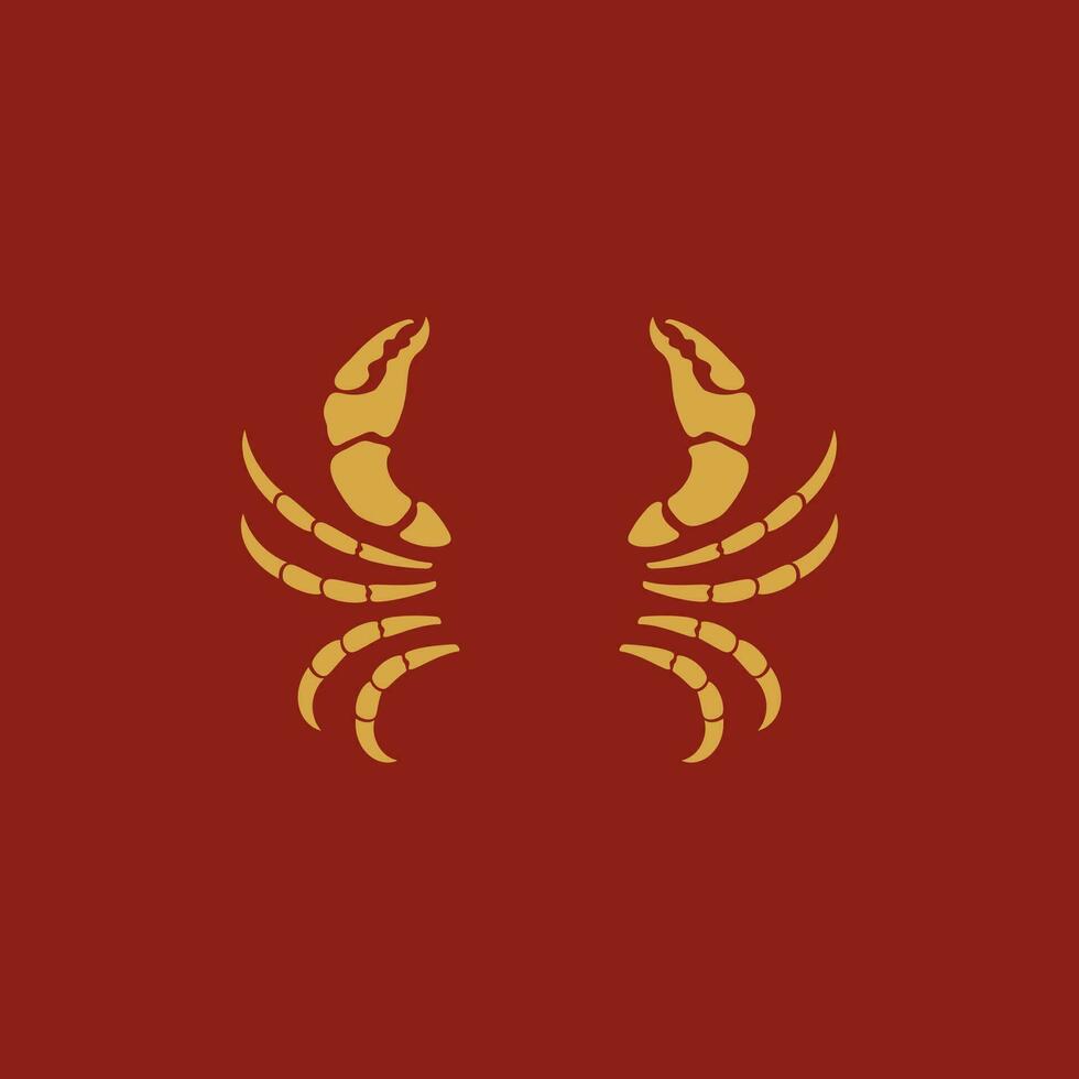 Crab vector icon illustration