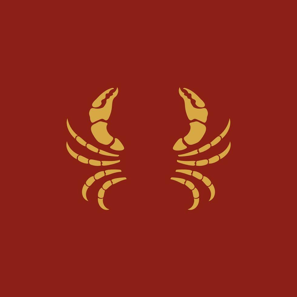 Crab vector icon illustration