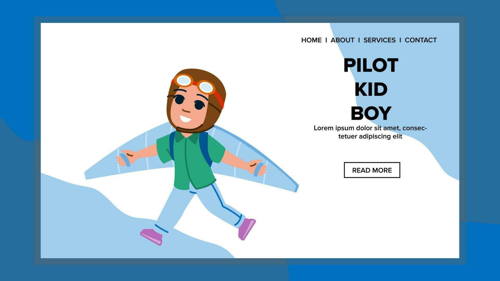 play pilot kid boy vector