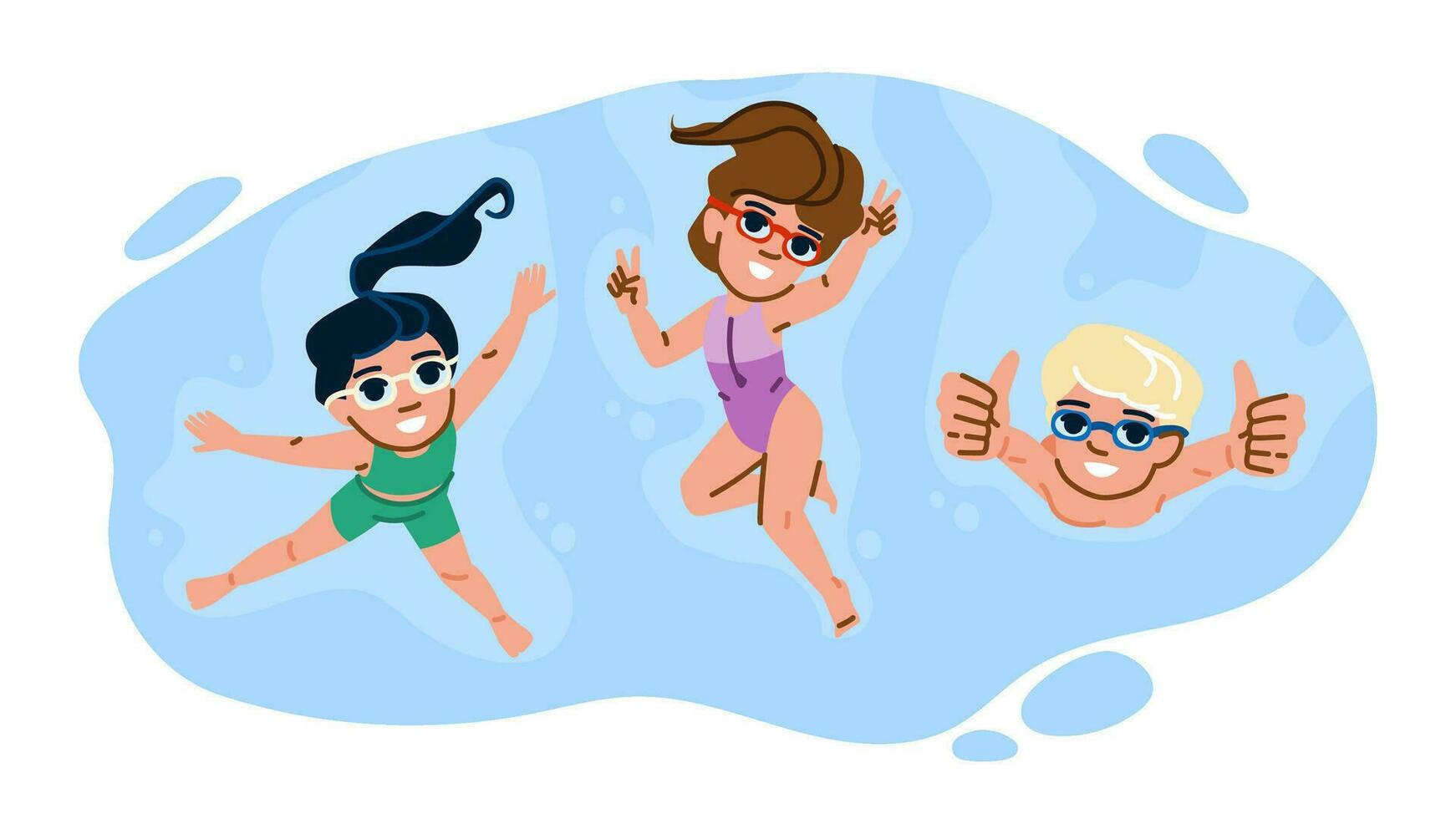 agua niños submarino vector