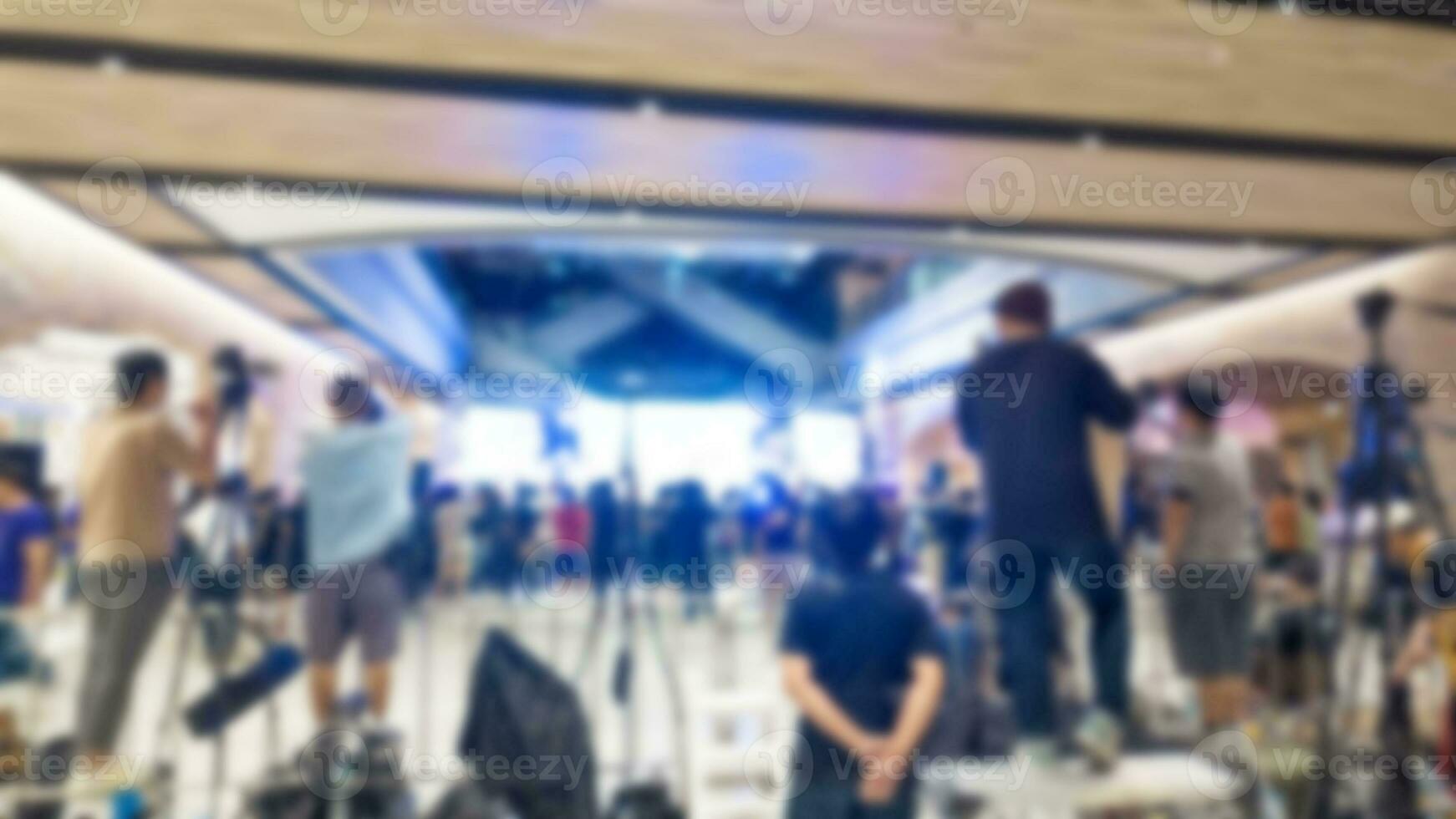 Blur Background.News vdo video photographer motion camera event television broadcast film studio person people behind stage business professional production media technology interview movie recording photo