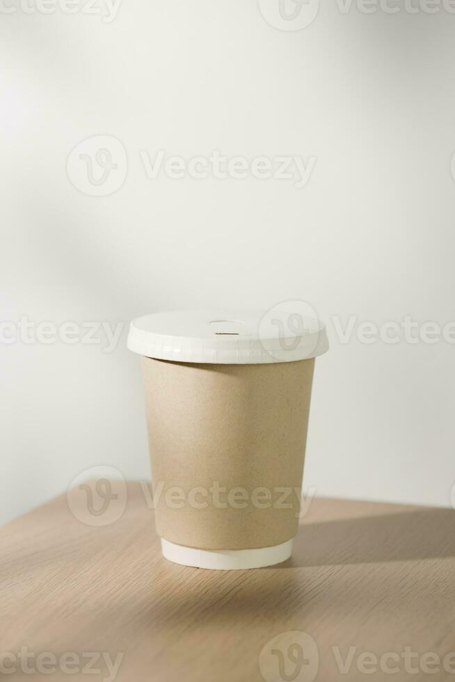 Disposable paper coffee cup photo