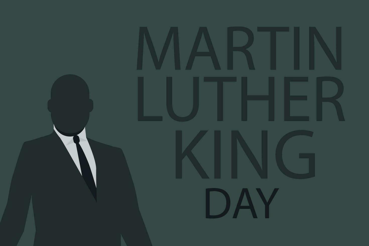 Martin Luther King Jr. Day typography greeting card design. MLK Day grey vector background. Vector illustartion