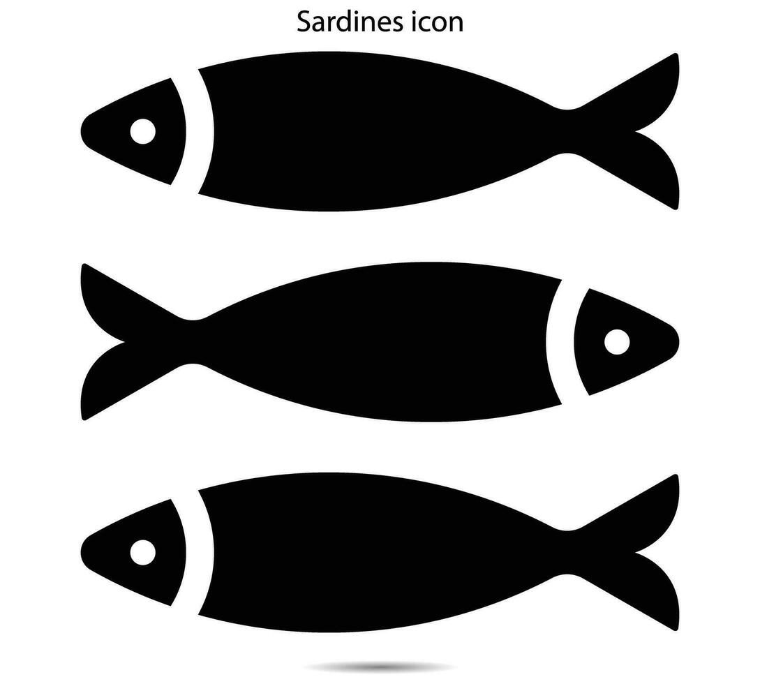 sardinas icono, vector ilustrador