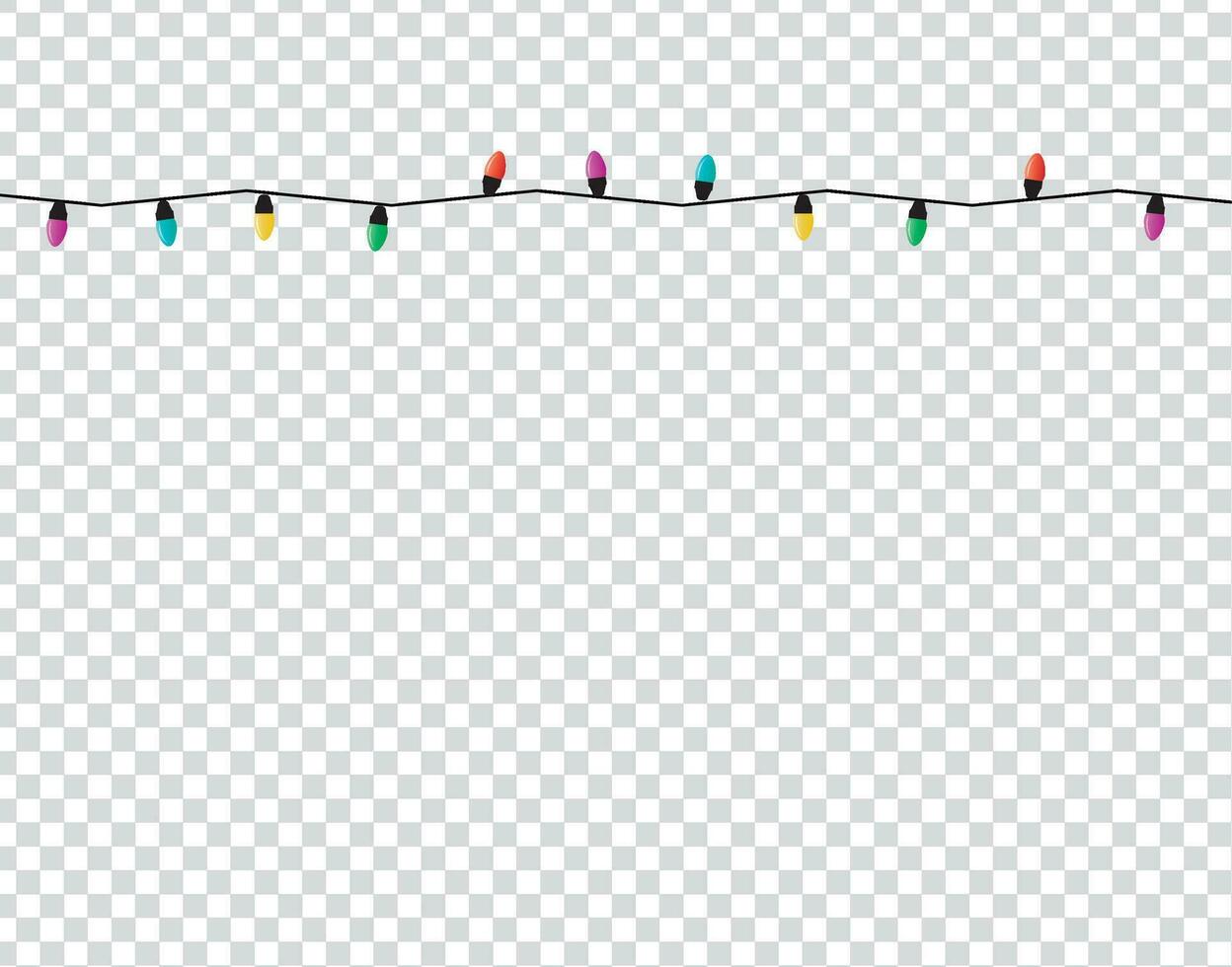 Christmas lights on white background vector