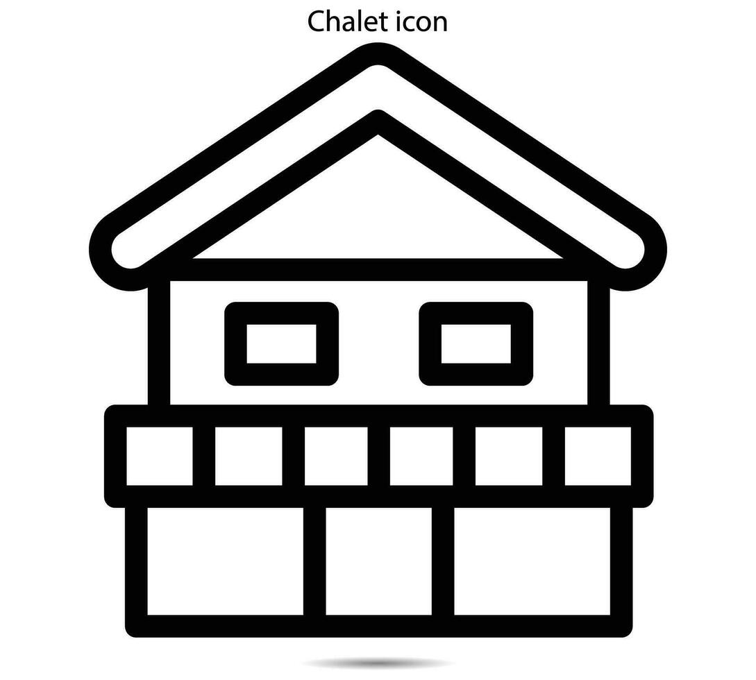 chalet icono, vector ilustrador