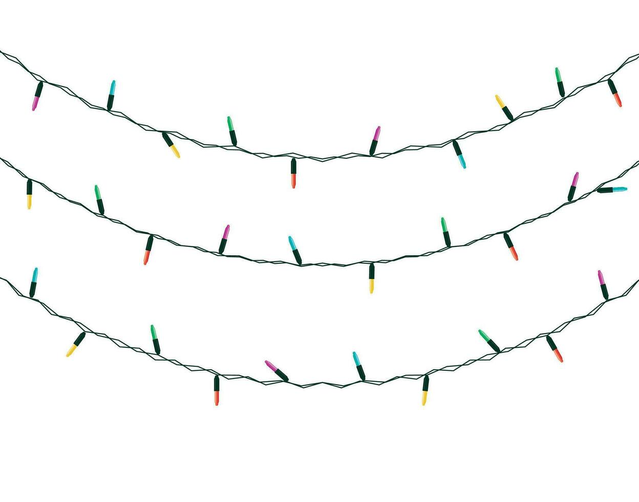 Christmas lights on white background vector