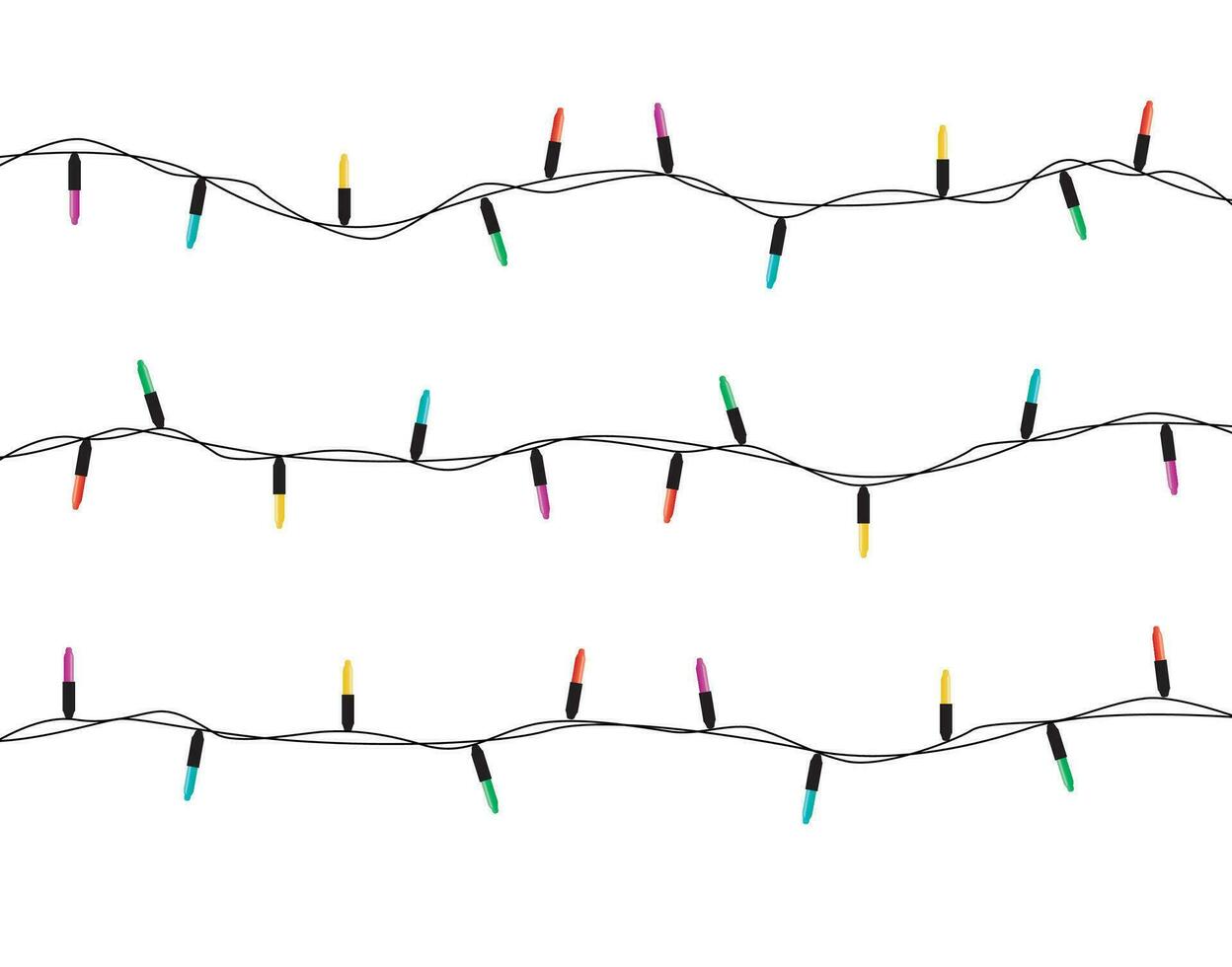 Christmas lights on white background vector