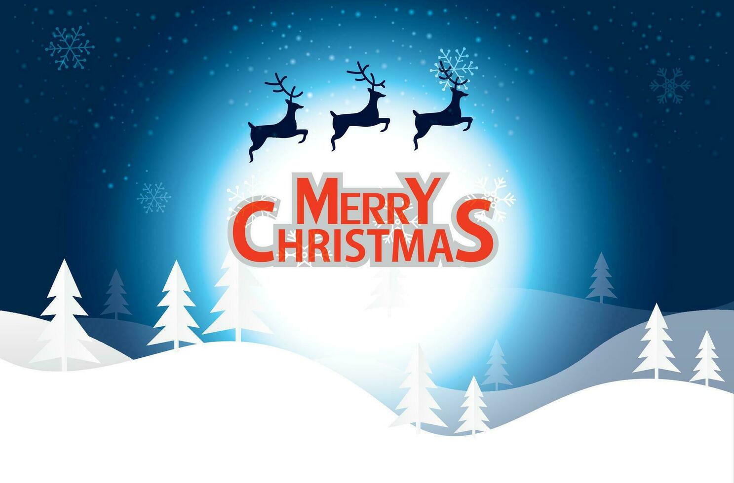 Merry Christmas and Happy New Year, greeting card design, Advertising with winter composition on background, vector