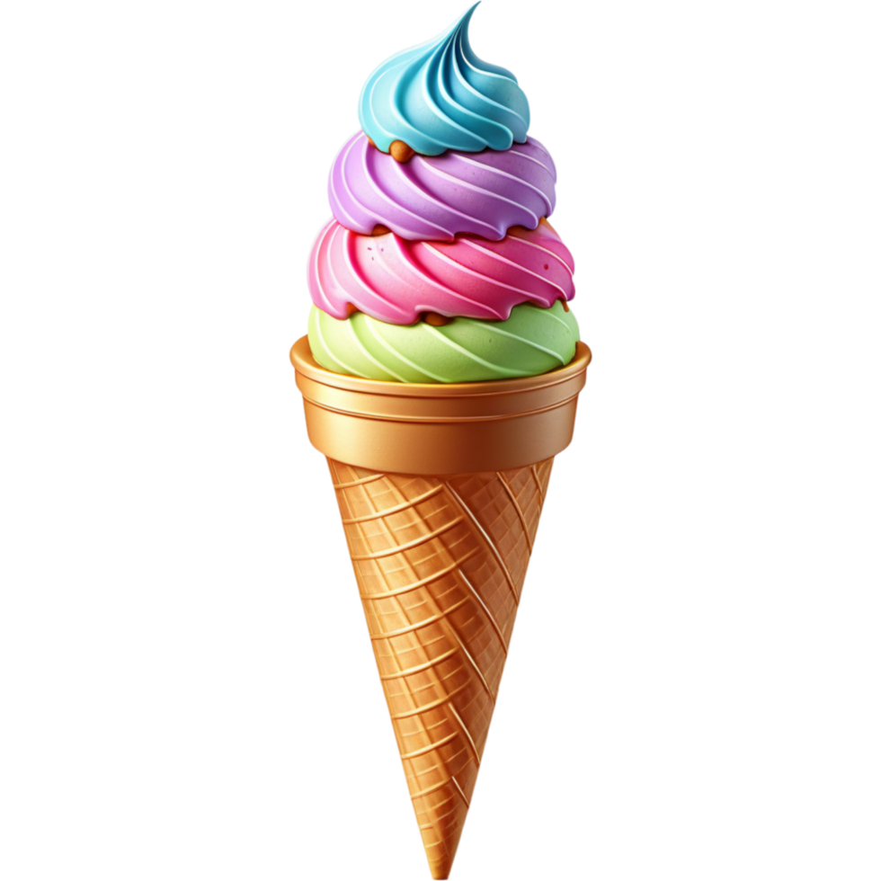 AI generated Delicious ice cream cone. AI Generative png