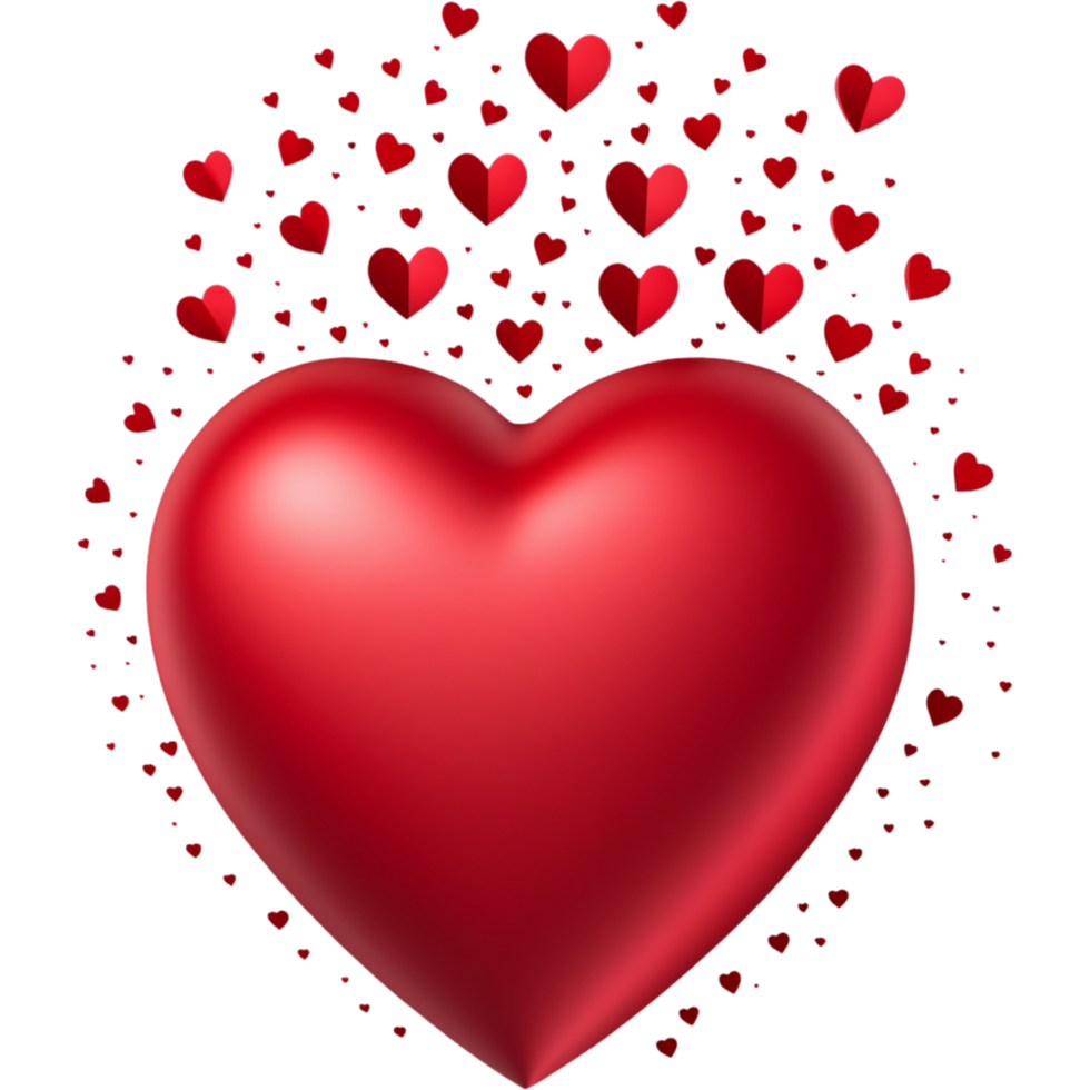 AI generated Red heart with fully love shape. AI Generative png