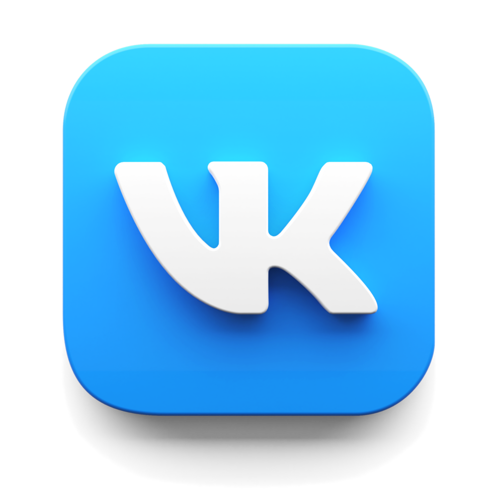 vk app logo in big sur style 3d render icon design concept element isolated transparent background png