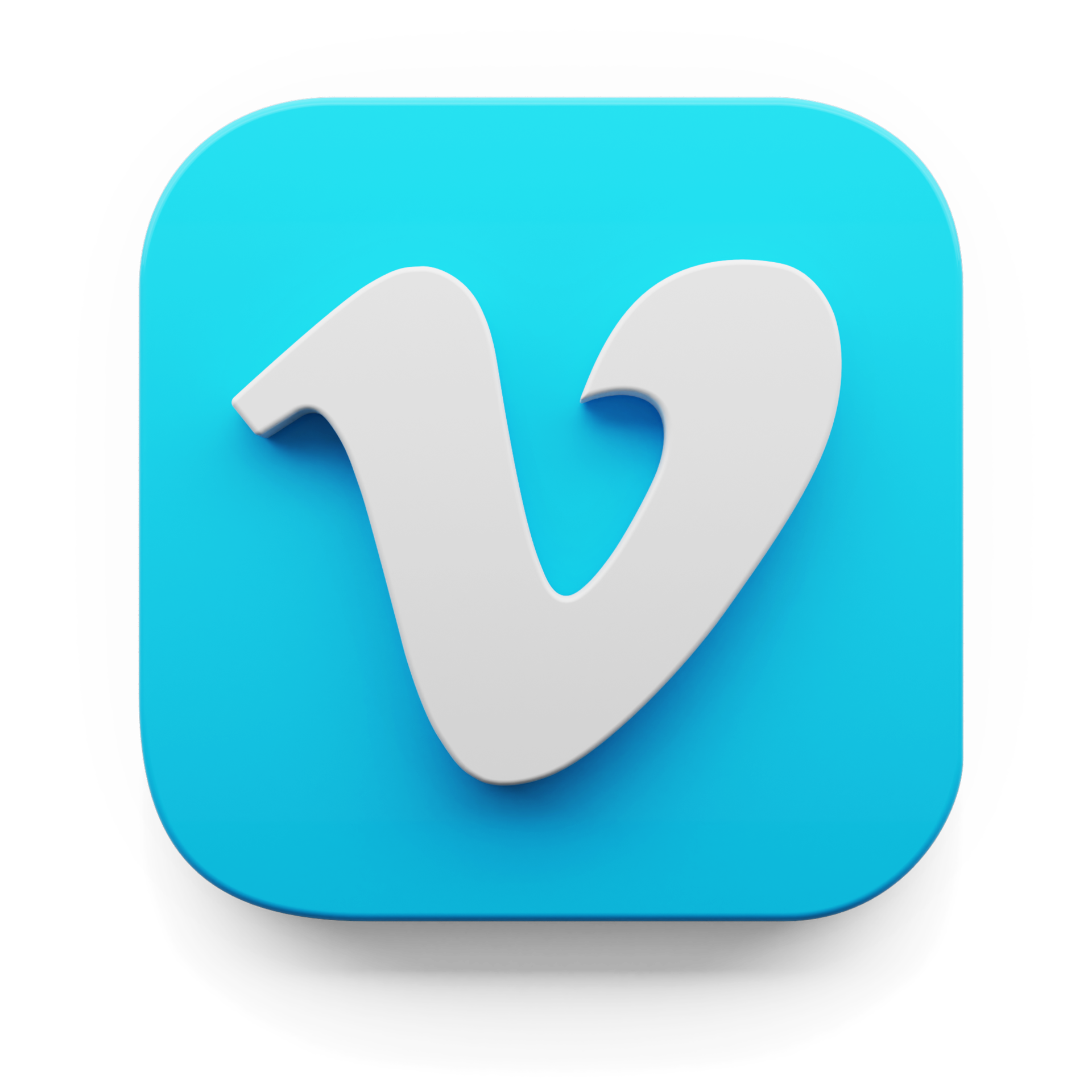 vimeo app logo dans gros sur style 3d rendre icône conception concept