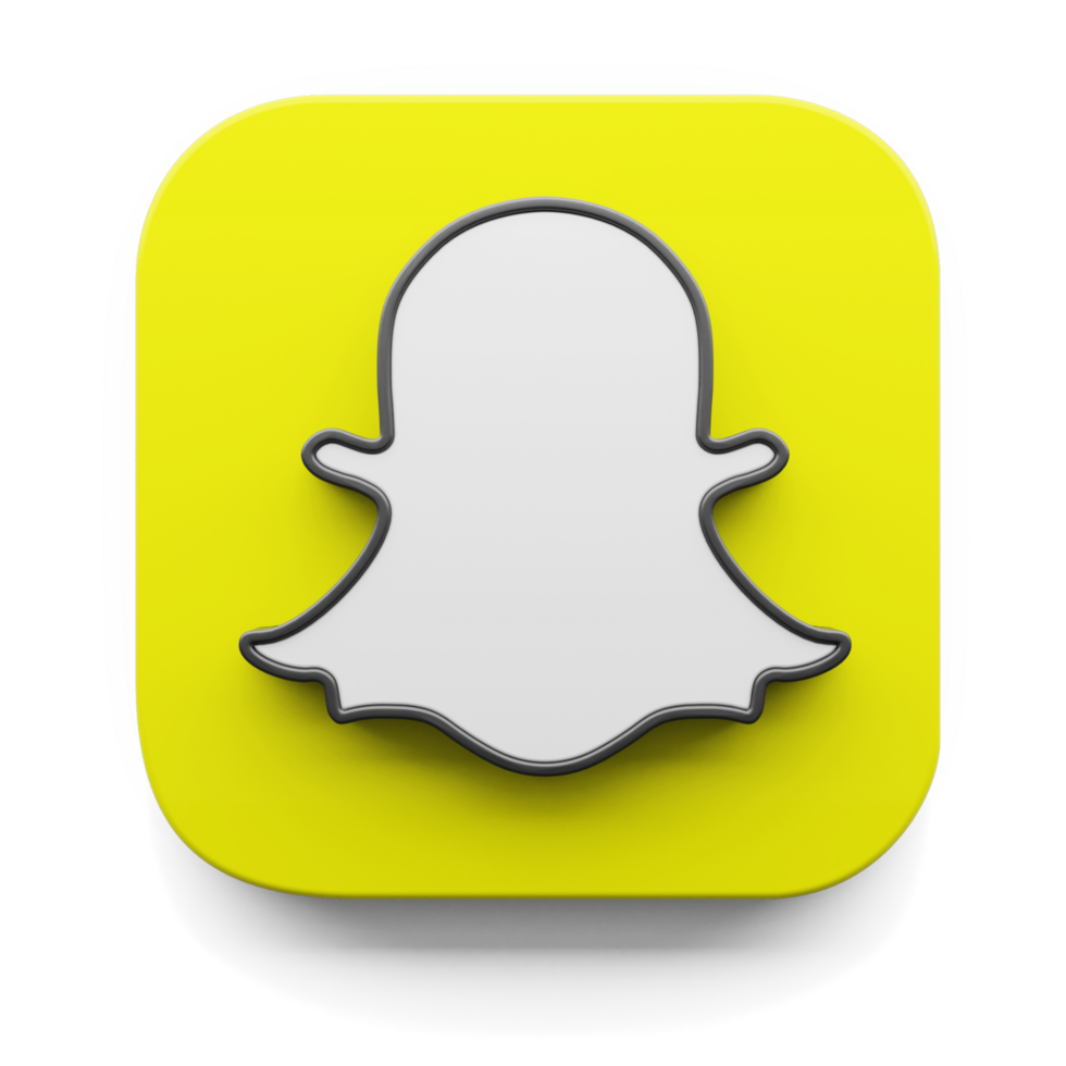 Snapchat App logo nel grande sur stile 3d rendere icona design concetto elemento isolato trasparente sfondo png