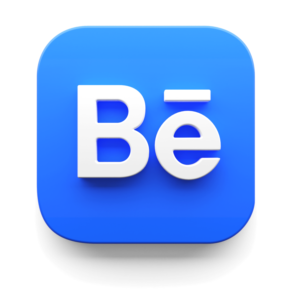 behance app logo in big sur style 3d render icon design concept element isolated transparent background png