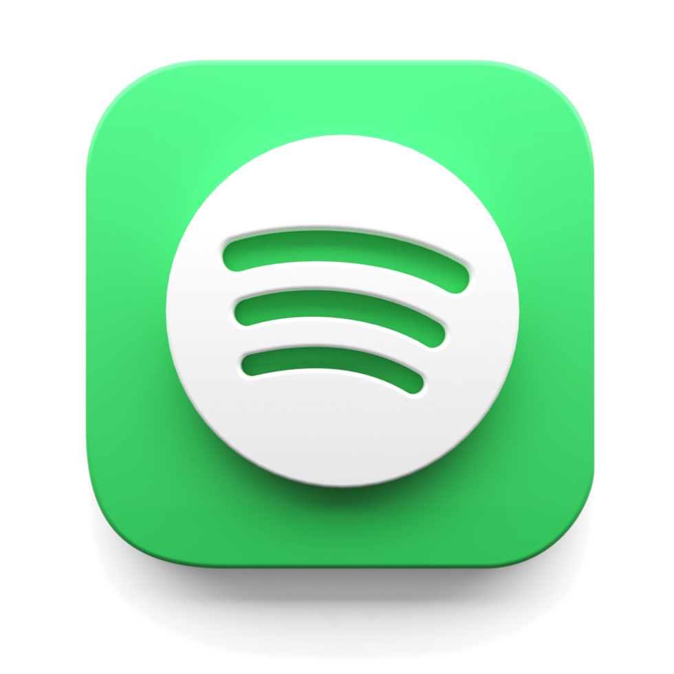 spotify logo in big sur style 3d render icon design concept element isolated transparent background png