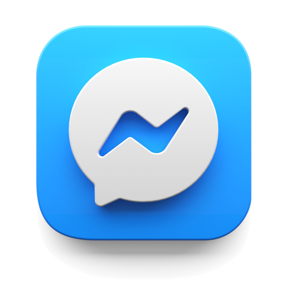 messaggero App logo nel grande sur stile 3d rendere icona design concetto elemento isolato trasparente sfondo png