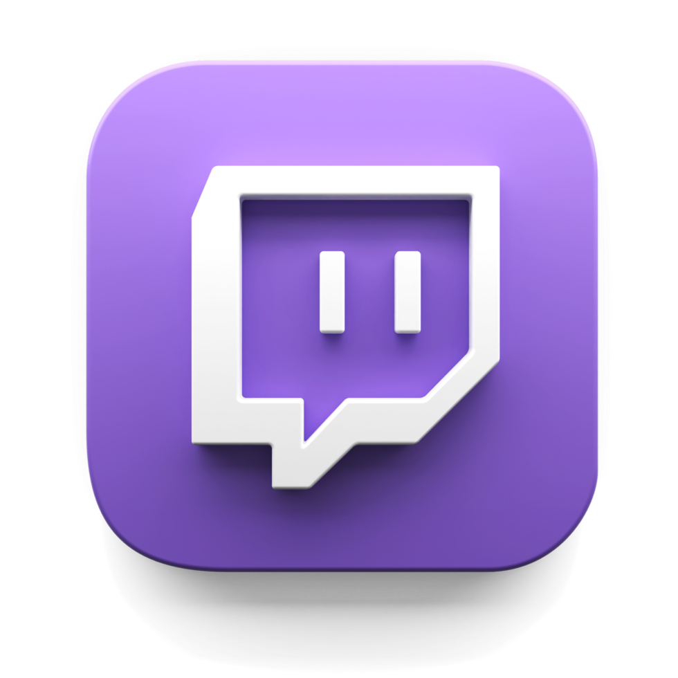 twitch app logo in big sur style 3d render icon design concept element