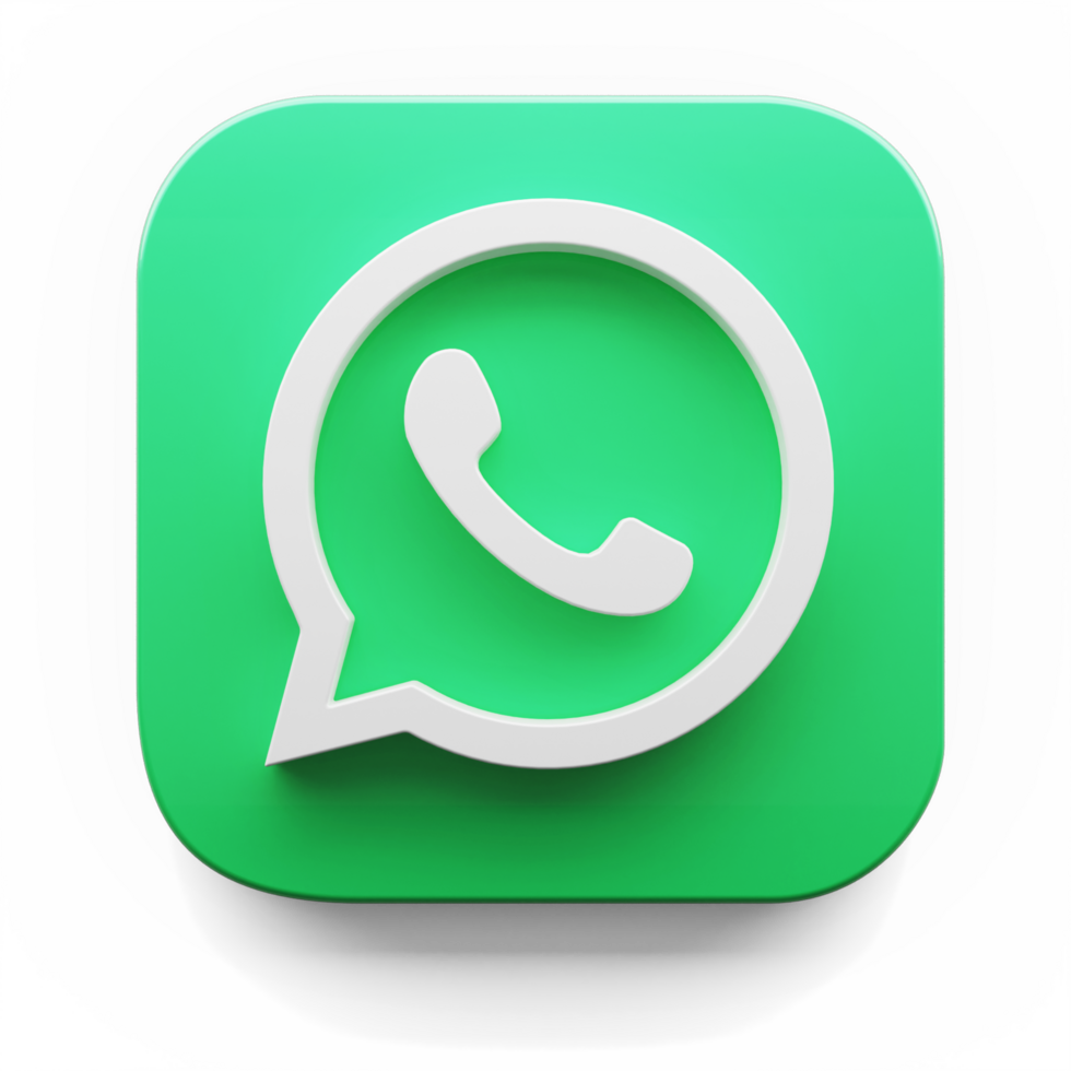 whatsapp chat app logo in big sur style 3d render icon design concept element isolated transparent background png