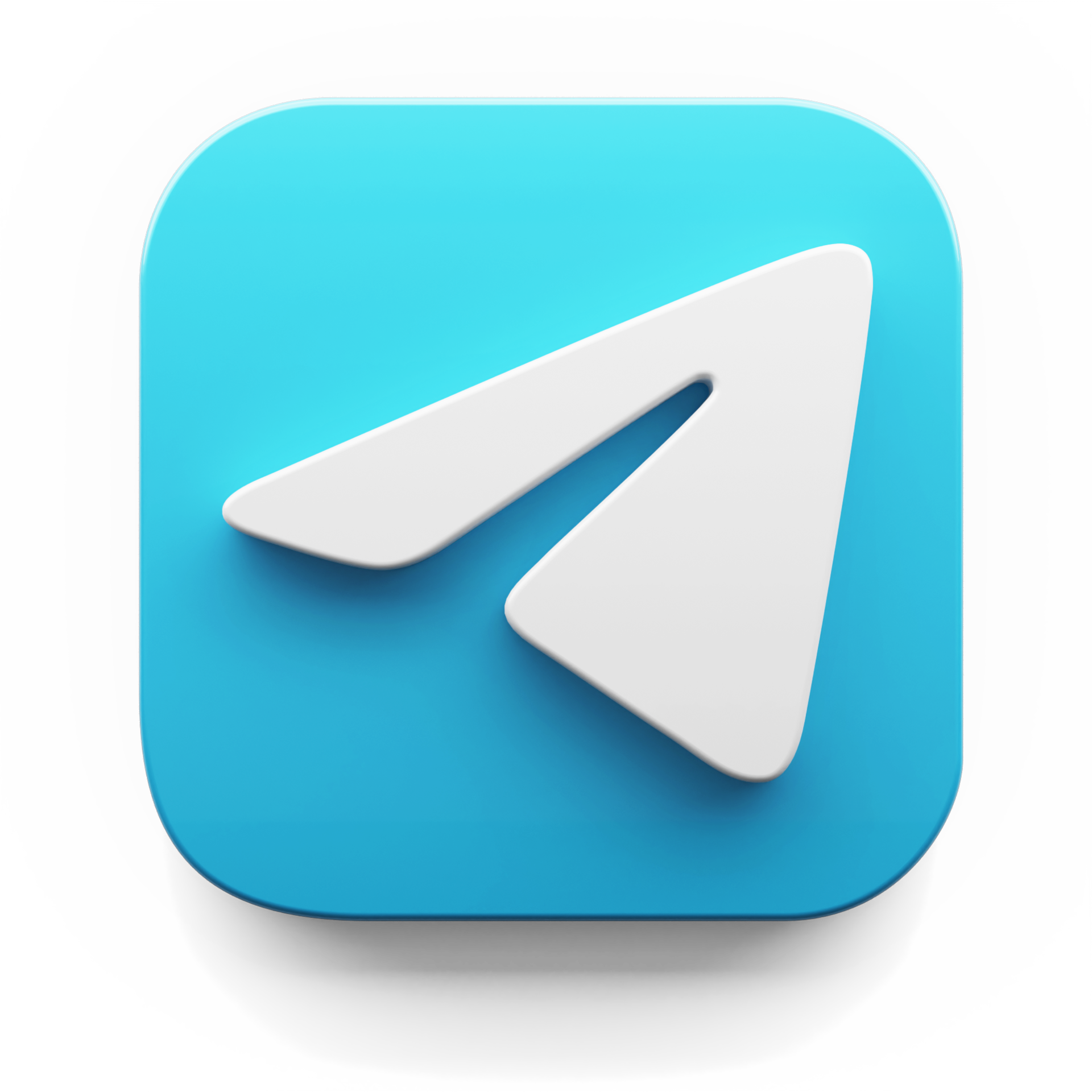 telegram app logo in big sur style 3d render icon design concept element isolated transparent