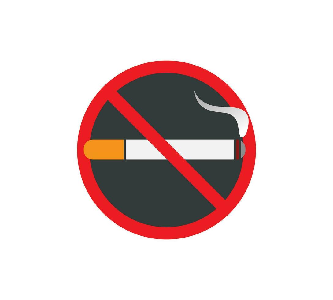 No smoking logo. Forbidden sign icon. Flat design style. Vector Illustration