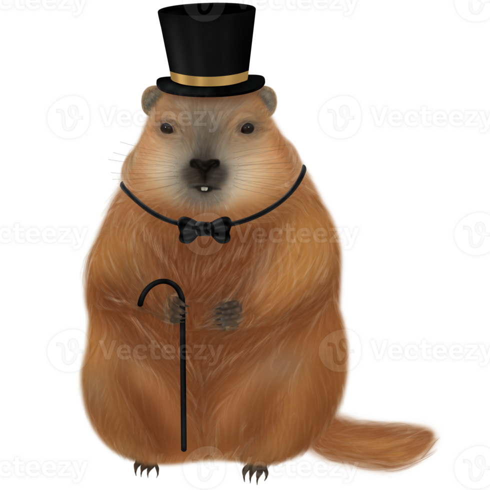 Groundhog Day, perfect for celebrating both winter and the impending arrival of spring. Ready to predict the seasons with charm, whether amidst the cold or as the leaves begin to flourish. png