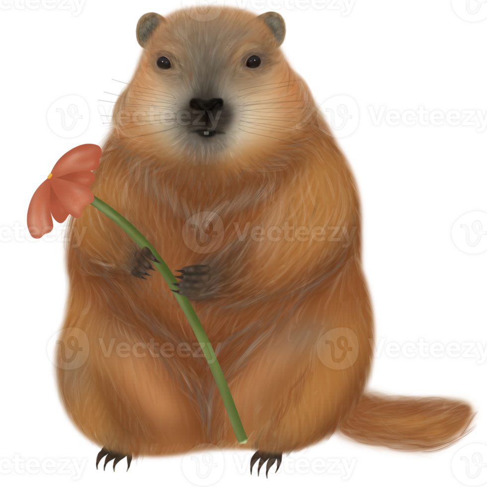 groundhog dag, perfect voor vieren beide winter en de dreigend aankomst van de lente. klaar naar voorspellen de seizoenen met charme, of temidden van de verkoudheid of net zo de bladeren beginnen naar floreren. png