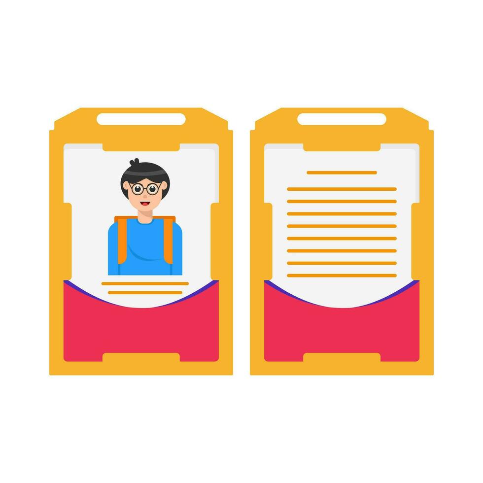 id card front and back view illustration vector