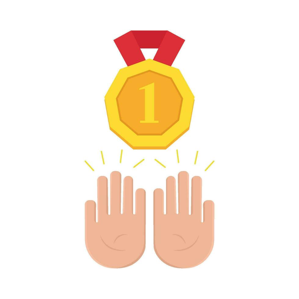 clap with medal competition illustration vector