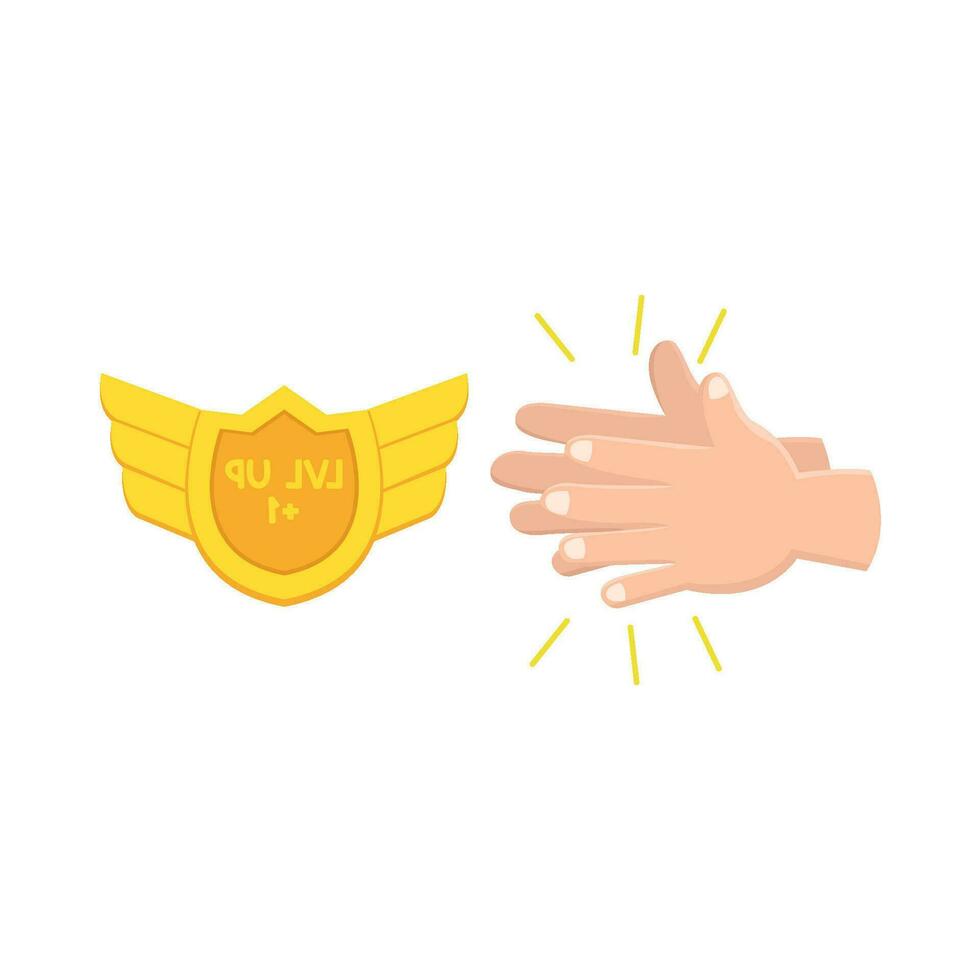 clap with badge illustration vector