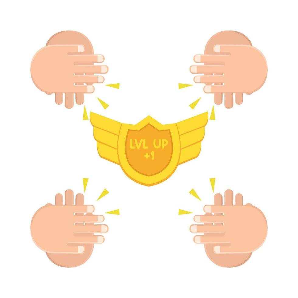 clap with badge illustration vector