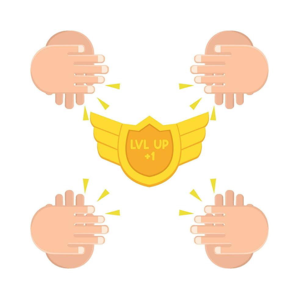 clap with badge illustration vector