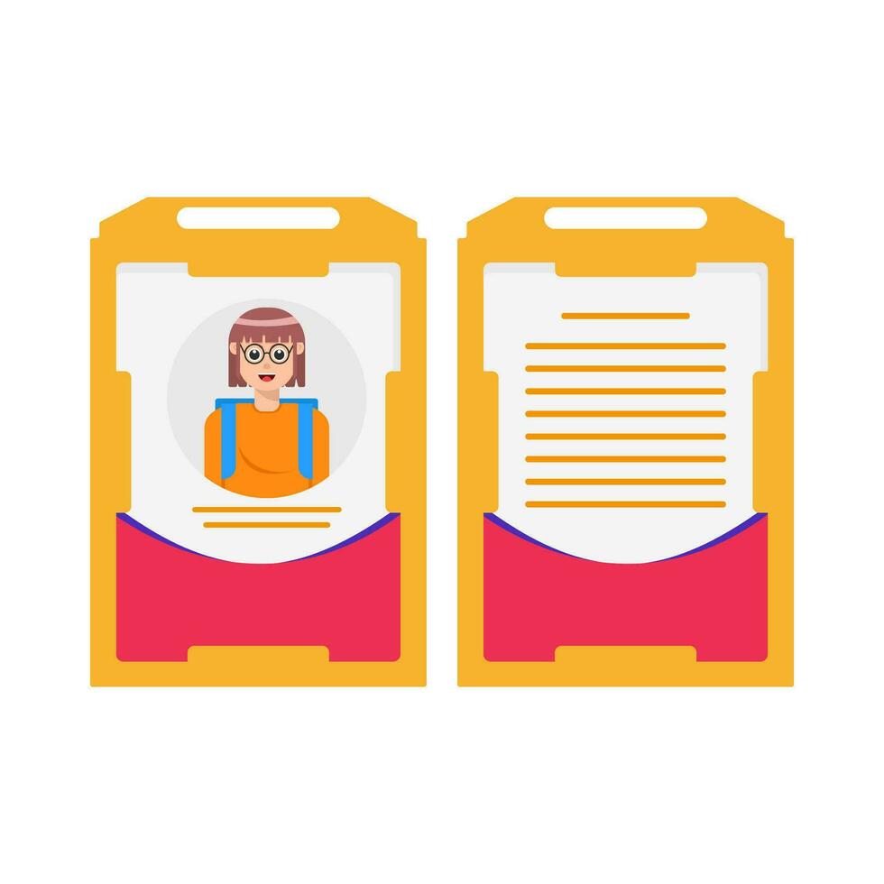 id card front and back view illustration vector
